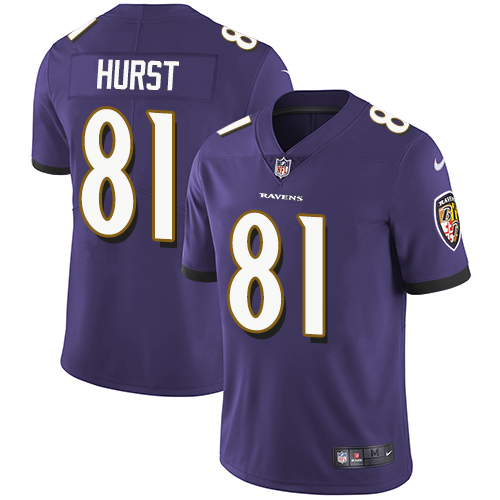 Nike Ravens #81 Hayden Hurst Purple Team Color Men's Stitched NFL Vapor Untouchable Limited Jersey